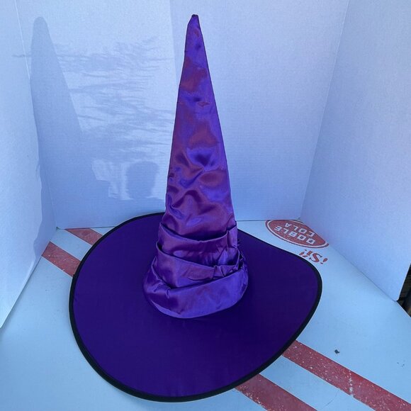 Brand New (4 available) One Size Tiered Tall Pointy Metallic Purple Witch's Hats - Picture 9 of 16